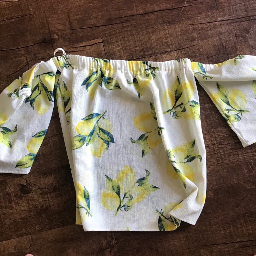 Lemon off the shoulder top
